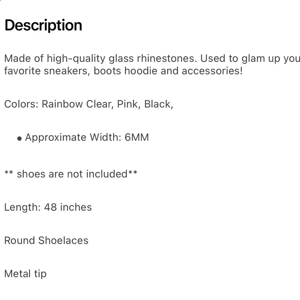 Sparkling Rhinestone Shoelaces - Silver - Picture 2 of 2
